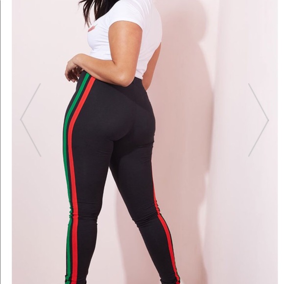 BRAND NEW BLACK STRIPED LEGGINGS - Picture 3 of 3